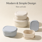 3 Maten Siliconen Voedselbewaarbakken Harde Siliconen Bento Lunchbox met Deksel Magnetron-, Vaatwasmachine- en Vriezerbestendig