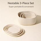 3 Maten Siliconen Voedselbewaarbakken Harde Siliconen Bento Lunchbox met Deksel Magnetron-, Vaatwasmachine- en Vriezerbestendig