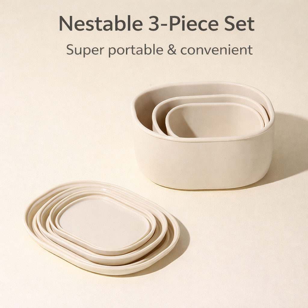 3 Maten Siliconen Voedselbewaarbakken Harde Siliconen Bento Lunchbox met Deksel Magnetron-, Vaatwasmachine- en Vriezerbestendig