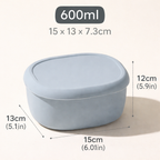 3 Maten Siliconen Voedselbewaarbakken Harde Siliconen Bento Lunchbox met Deksel Magnetron-, Vaatwasmachine- en Vriezerbestendig