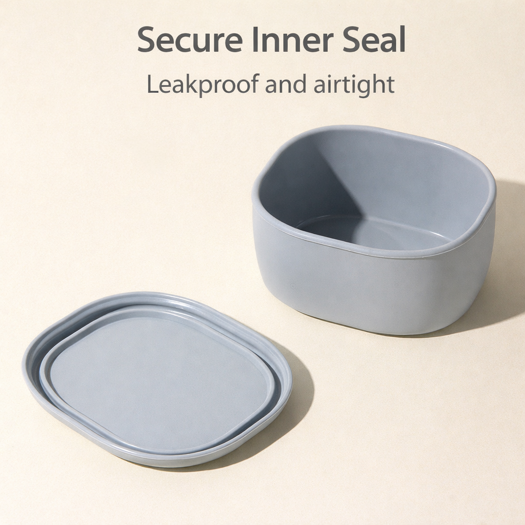 3 Maten Siliconen Voedselbewaarbakken Harde Siliconen Bento Lunchbox met Deksel Magnetron-, Vaatwasmachine- en Vriezerbestendig