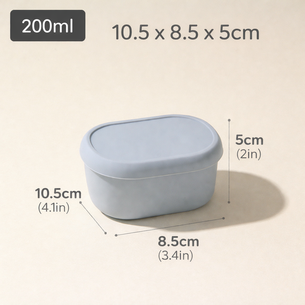 3 Maten Siliconen Voedselbewaarbakken Harde Siliconen Bento Lunchbox met Deksel Magnetron-, Vaatwasmachine- en Vriezerbestendig