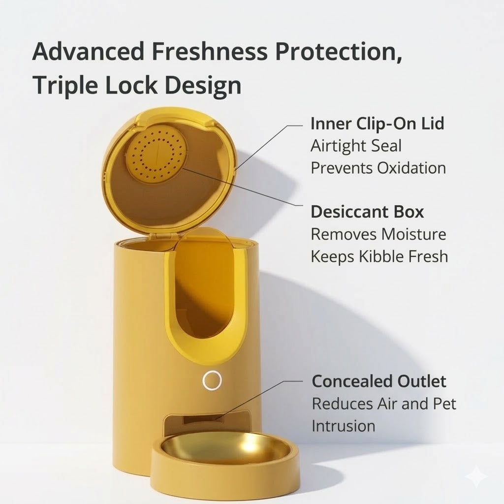 Smart Automatic Pet Feeder - WiFi App Control for Cats & Dogs