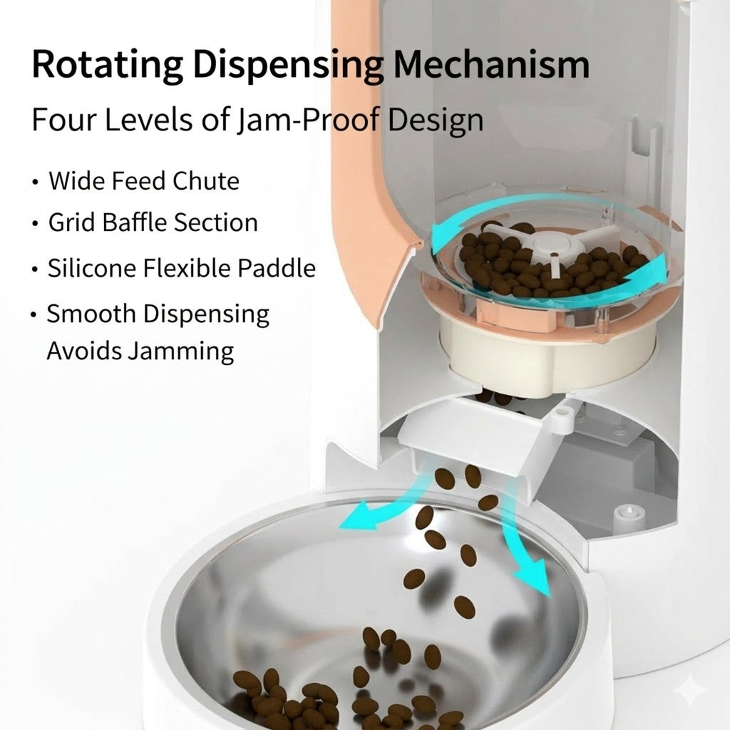 Slimme Automatische Voerautomaat voor Huisdieren - WiFi App-bediening voor Katten & Honden