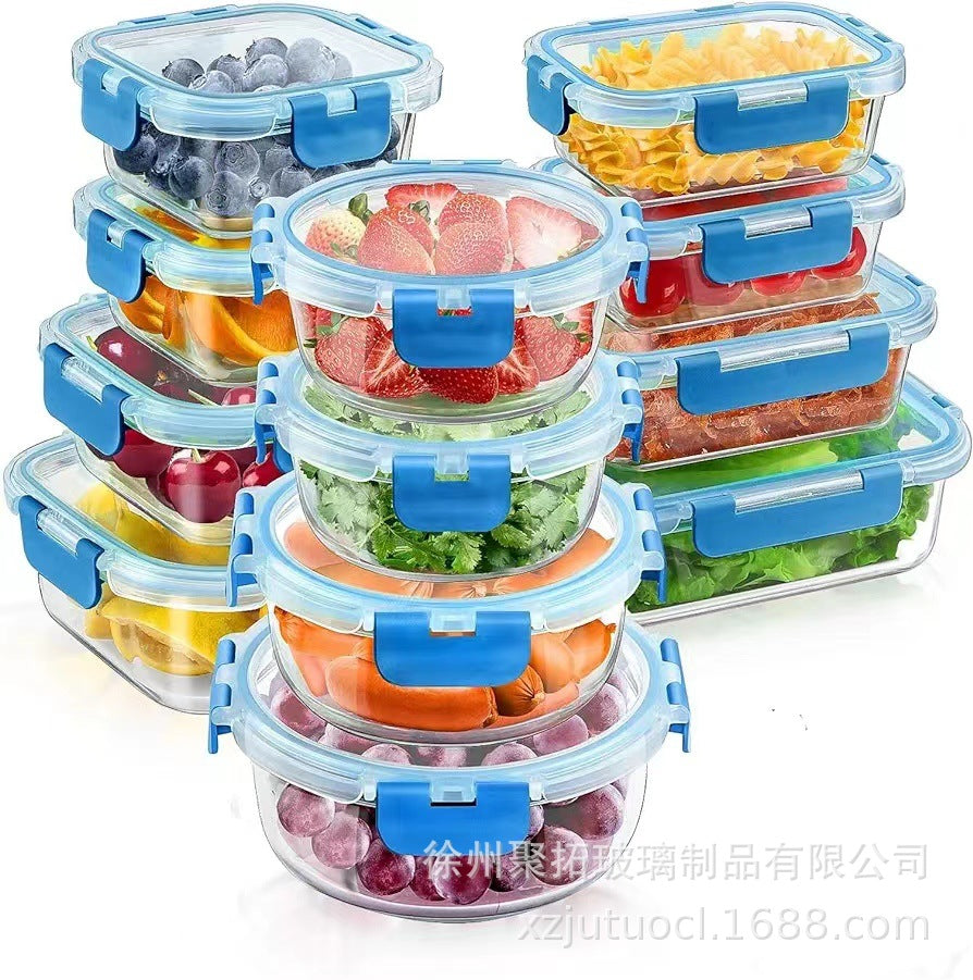 Glass Food Storage Containers - 12-Piece Airtight Set with Locking Lids