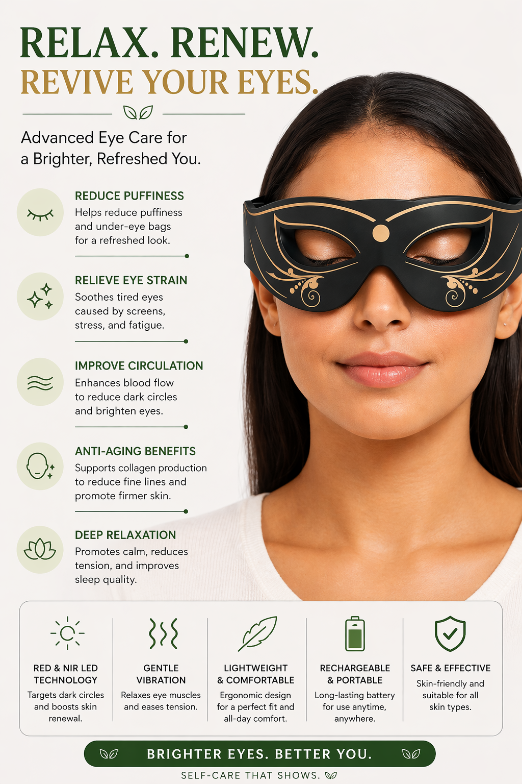 BrightEyes Puffiness Relief LED Mask