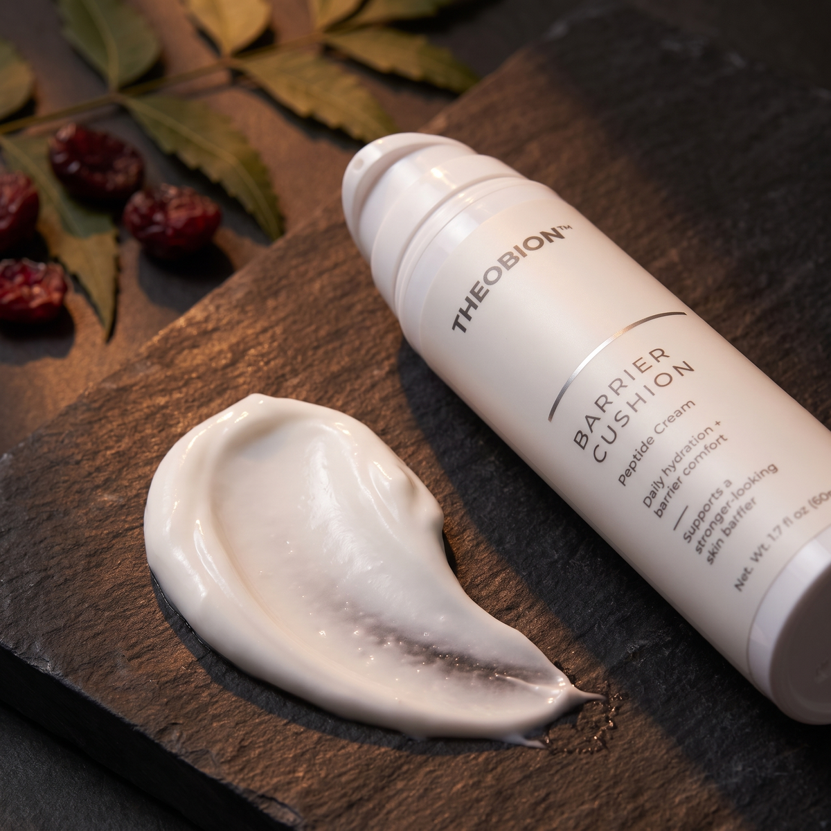 Barrier Cushion Peptide Cream texture and bottle