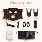 LED facial mask set with accessories on a white background