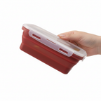 Woman Demonstrating Spill-Resistant Container